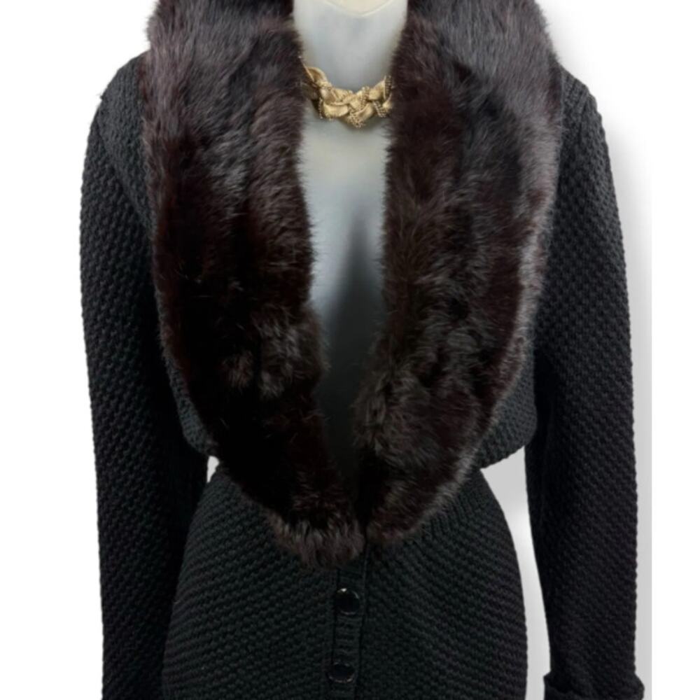 Vintage Pure Wool Mink Fur Cardigan M
